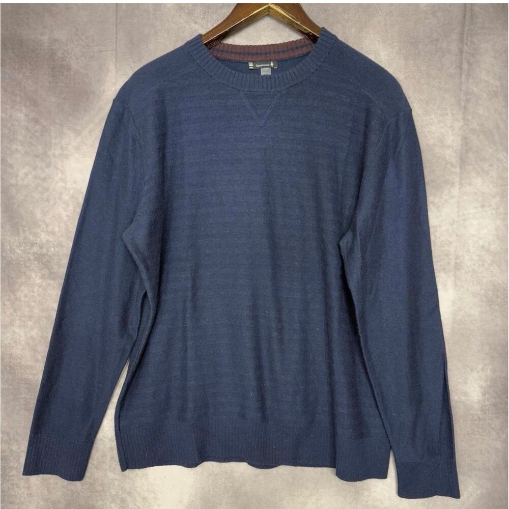 Smartwool Mens Navy Blue Wool Blend Crewneck Sweater SW019294 Large